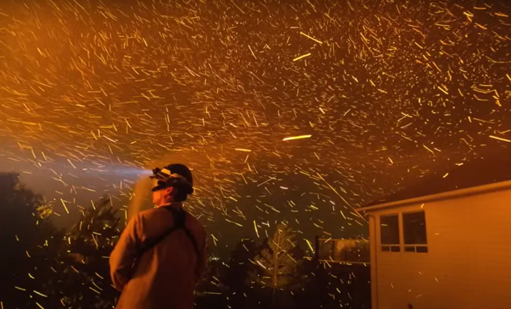 Ember Pro crew defending a home against wildfire